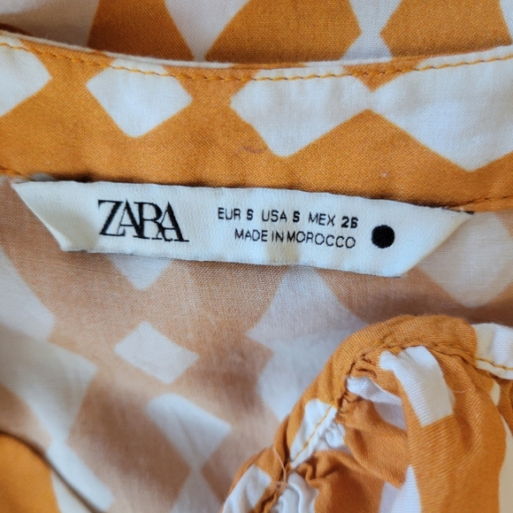 Zara Graphic Midi Length Dress Size Small - Picture 6 of 6